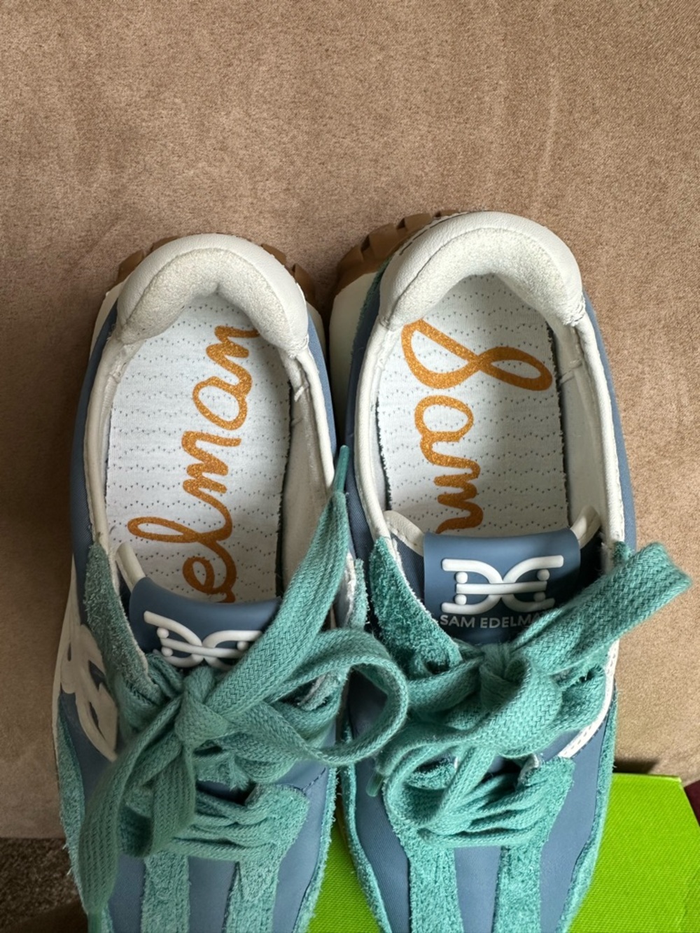 Sam Edelman Langley3 Light Teal & Blue Casual Sneakers New in Box - Picture 10 of 10